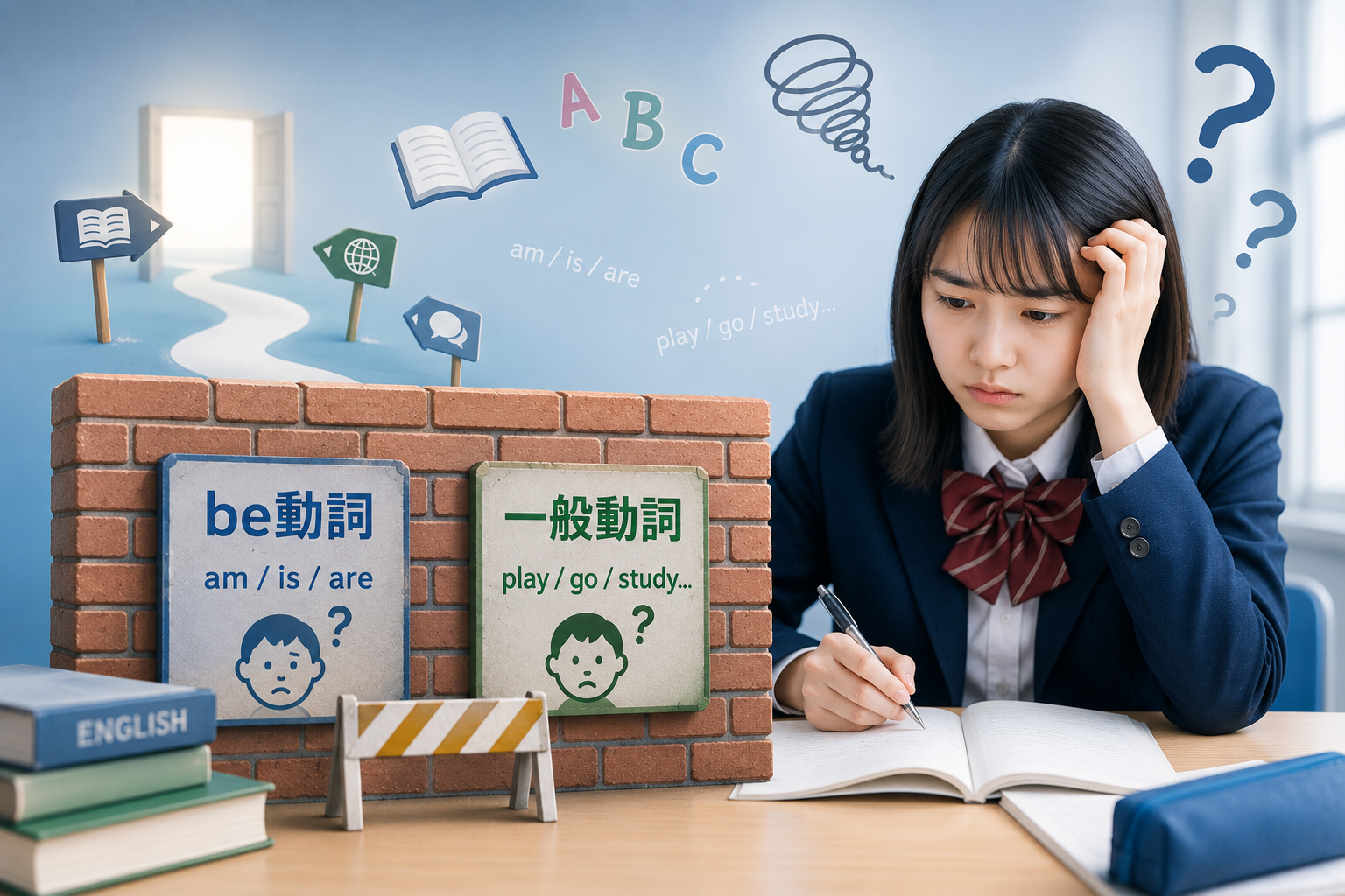 中１英語でbe動詞と一般動詞の混乱